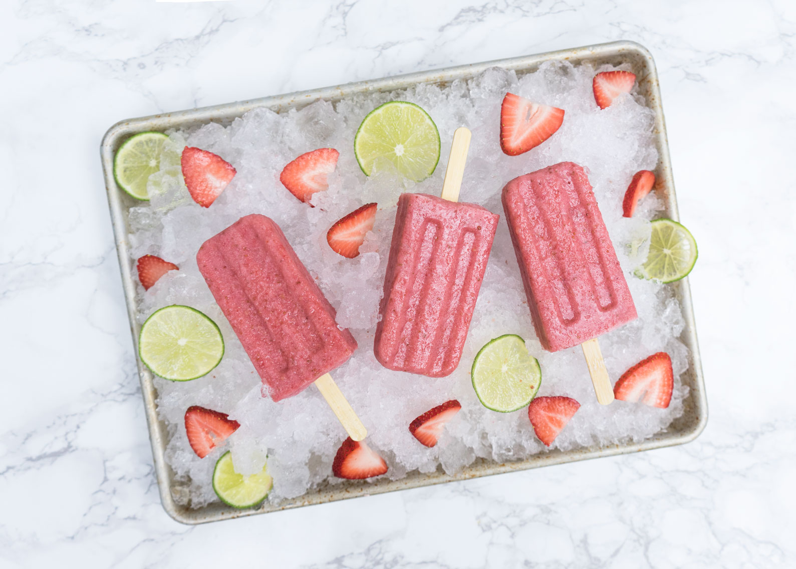 Strawberry Coconut Margarita Pops