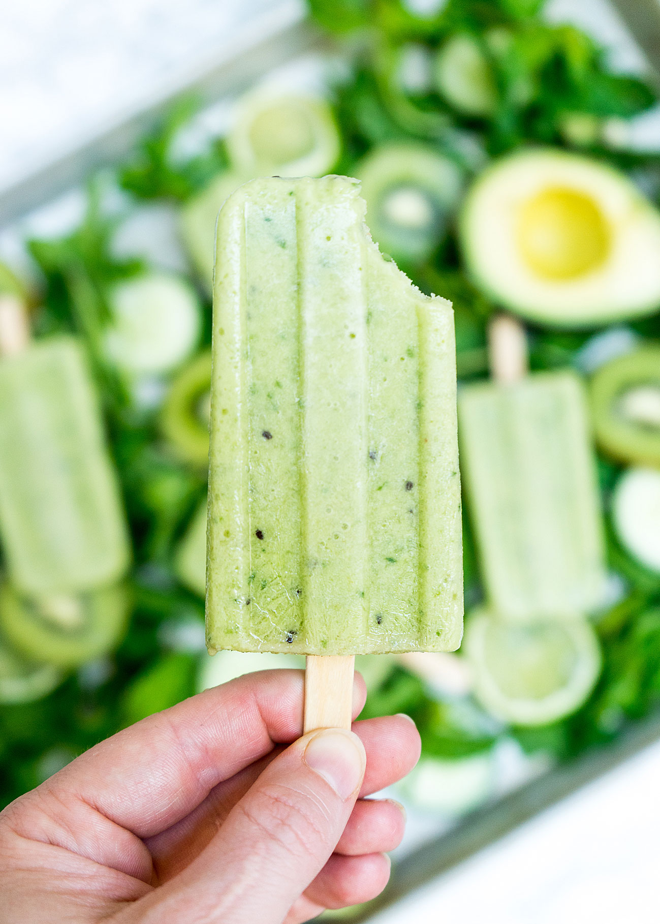 Kiwi Avocado Lime Cucumber Pops!