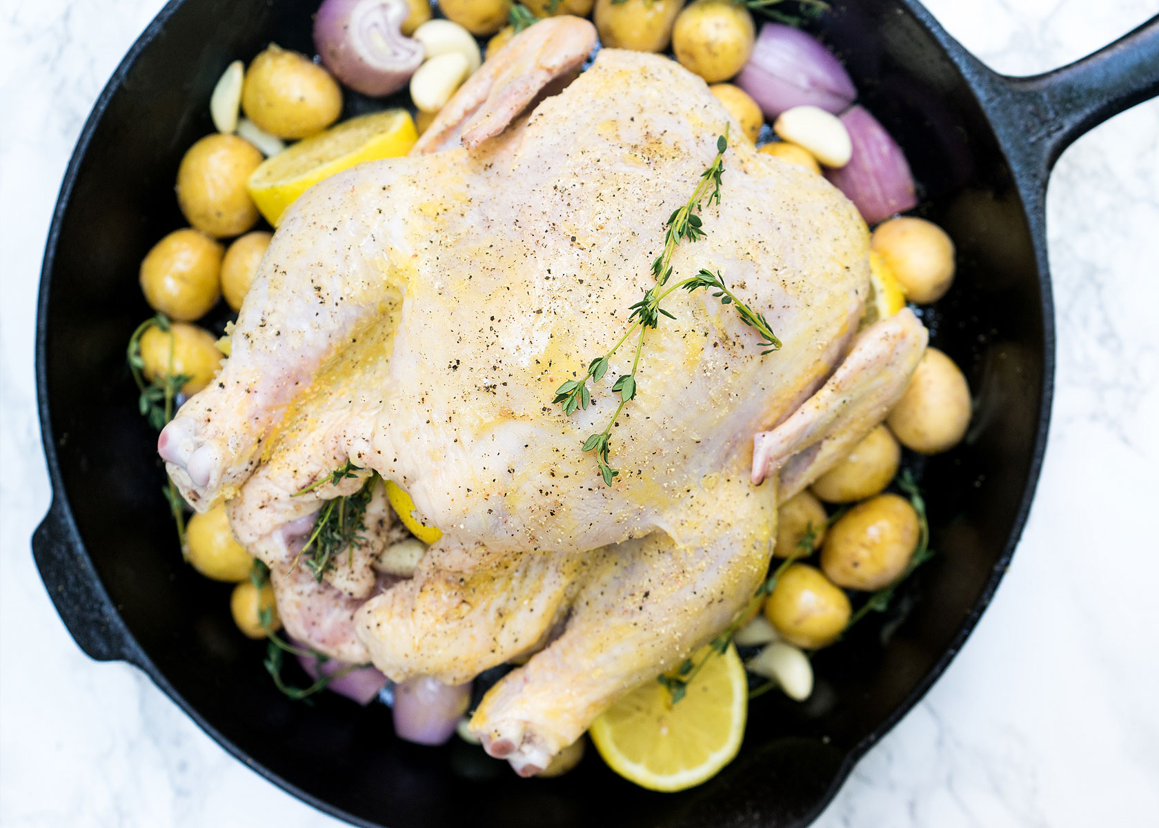 Ghee Roasted Cast Iron Skillet Chicken