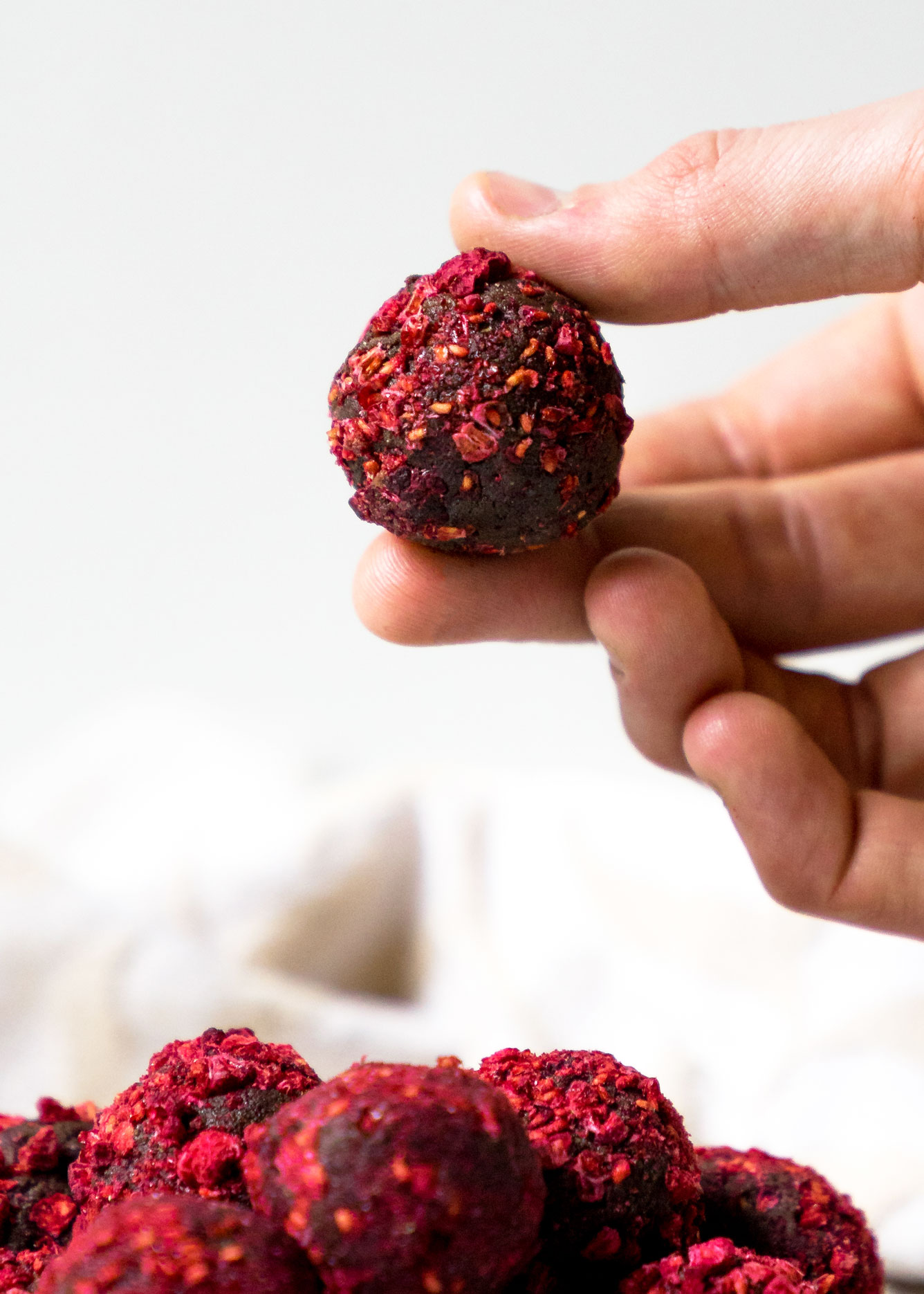 Raspberry Avocado Chocolate Truffles